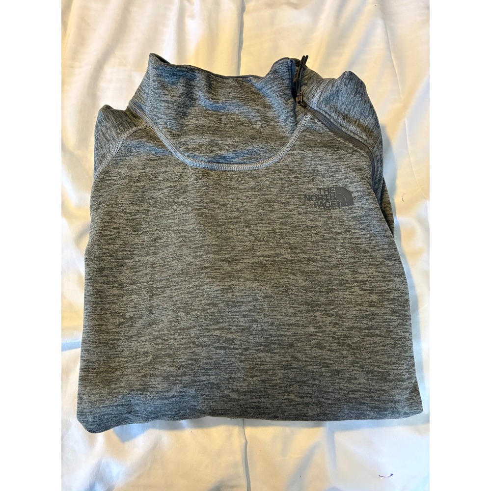 The North Face Mattea Funnel Pullover Quarter Zip Thumb Hole Gray Athletic- XL